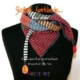 Stribet tørklæde med cirkler - strikkeopskrift